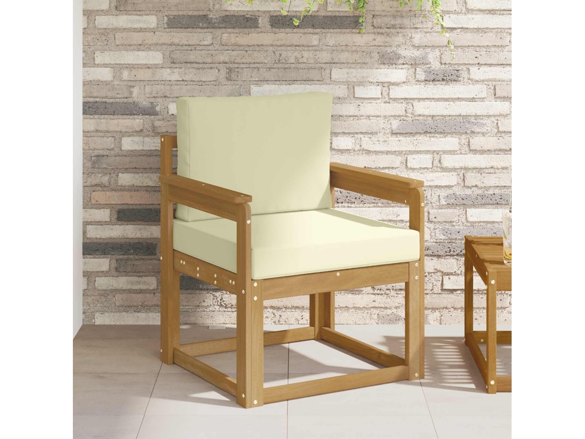 Vidaxl 2 Peça Conjunto De Sofás Para Exterior Poliéster Branco E Creme