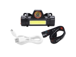 Lanterna Frontal LED USB Recarregável Resistente à Água para Ciclismo e Camping | S/MARCA