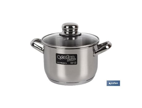 Cacerola inox induc.6.9l mod polenta t/vidrio ø240 mm
