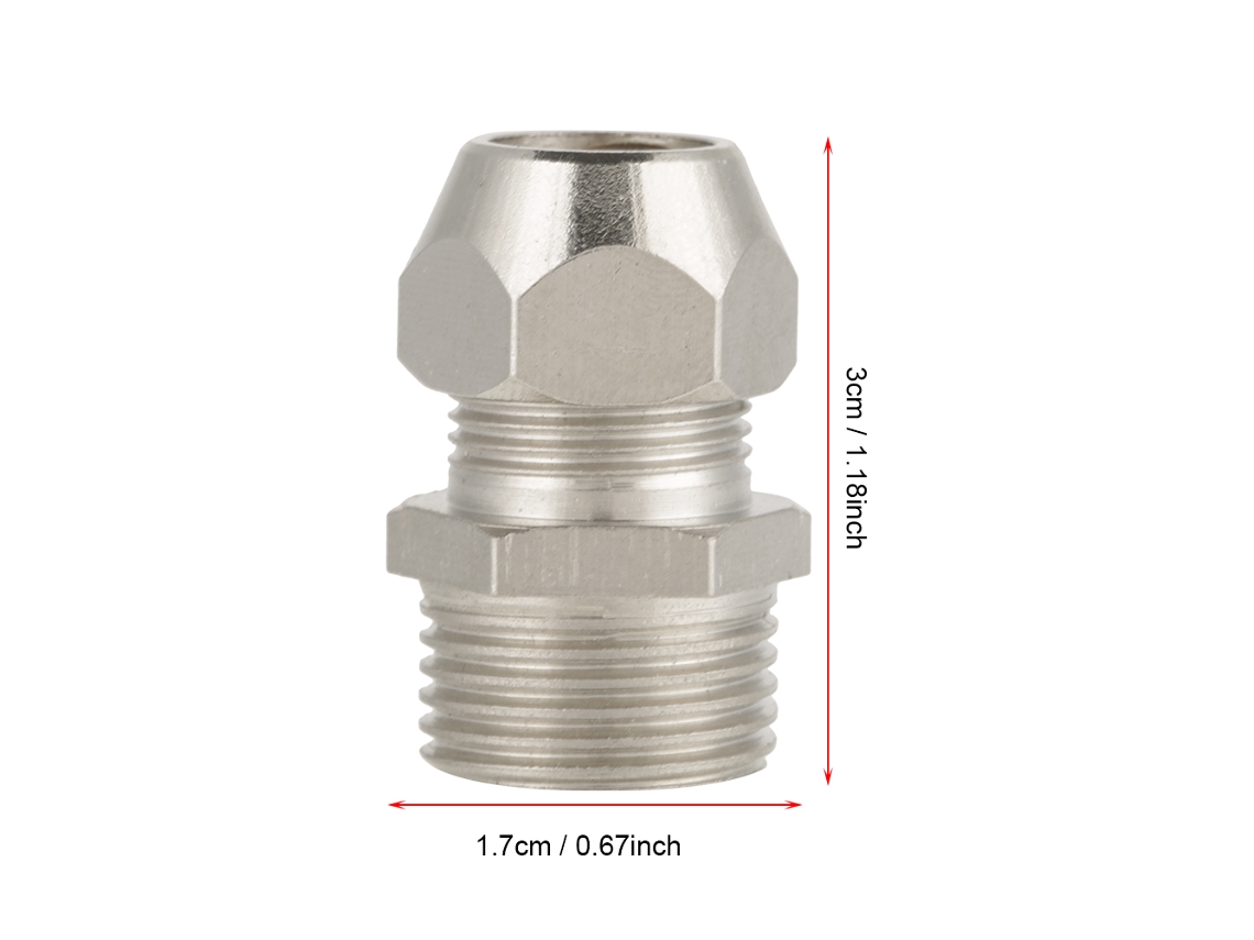Laxiscreed Conector De Compressão Em Latão Compatível Com Bsp De 10mm E Rosca Externa De 3/8"