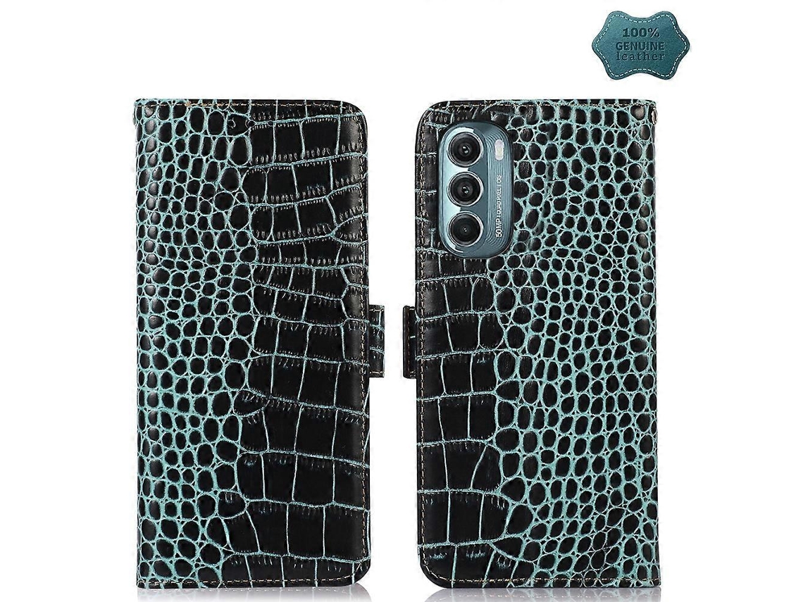 Capa De Celular Em Couro De Crocodilo Com Camada Superior De Couro Bovino Para Motorola Moto G Stylus 5g 2022