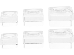 Suporte Para Esferas De Cristal Transparente Quadradas Vicasky, Conjunto De 6 Peças 2, 5cm, 3cm, 3, 5cm, Base Estável