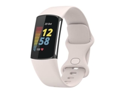 Lurelia Pulseira De Silicone, Compatível Com Fitbit Charge 5 Moon White
