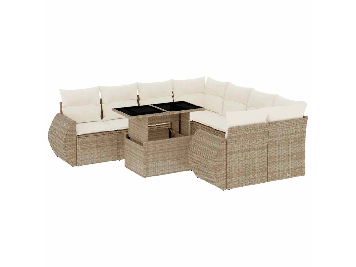 Garden Sofa Set, Garden Sofa Sets Vidaxl Bege Rattan / Vime (n/a)