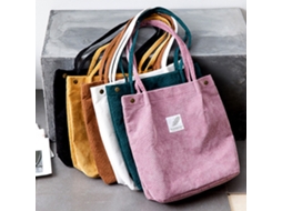 Bolsa de Grande para Compras em Veludo Cotelê, Feminina, Mão AQUAFORGE