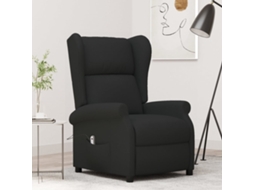 Vidaxl Poltrona Reclinável Elétrica Tecido Preto