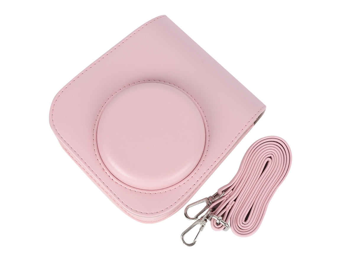 Funda De Cuero Pu Con Correa Para Cámara Fujifilm Instax Mini 11 Color Rosa