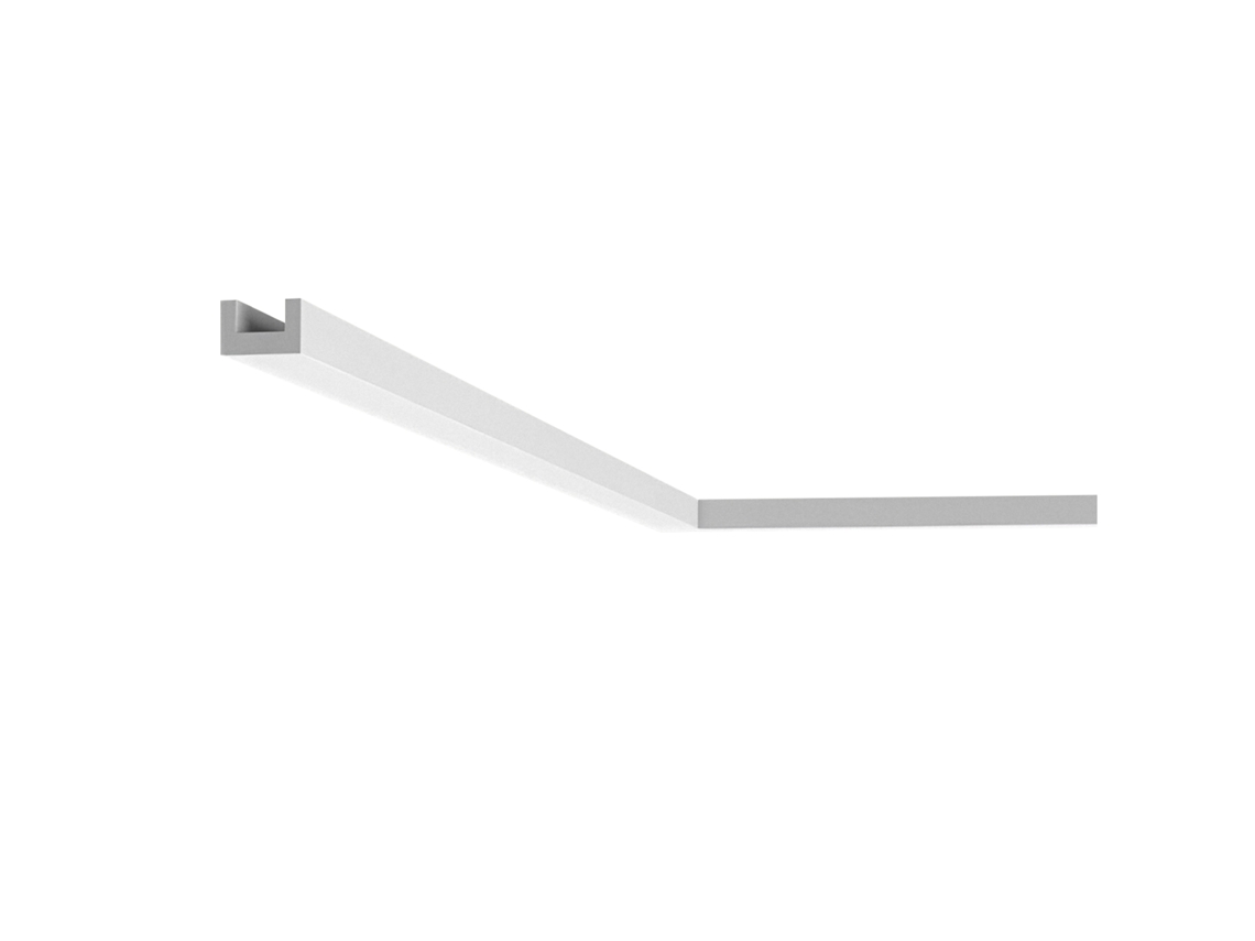 Moldura De Parede 2m Para Fita Led Vanta 25 Branco