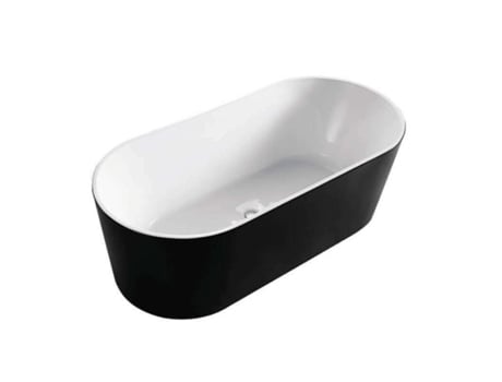 Cleo Banheira Ilha Banheira Design E Confortável Acrílico Fácil Manutenção Branca E Preto Mate 80x170x58cm Sanita