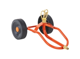 Vidaxl Aspersor Com Rodas E Cabeça Rotativa Aço Vermelho