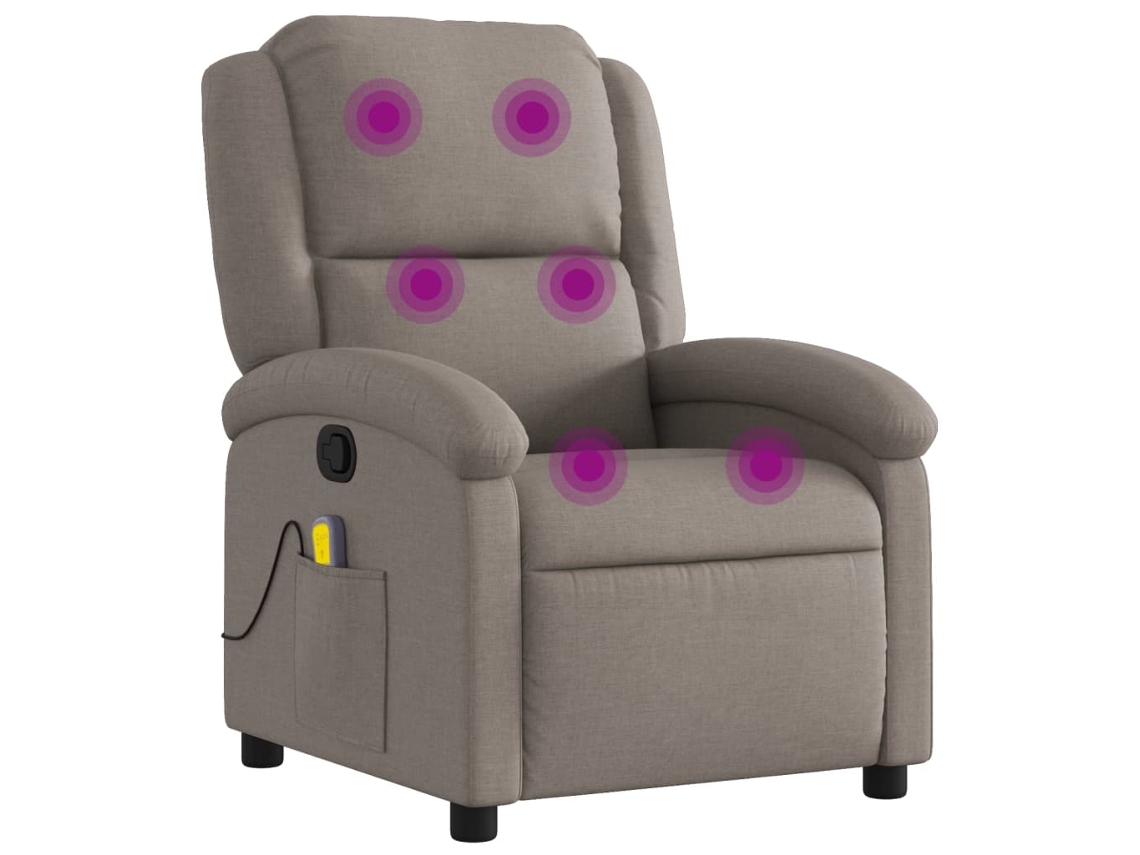 Massage Recliner Chair, Massage Recliner Chairs Vidaxl Cinzento-acastanhado Tecido