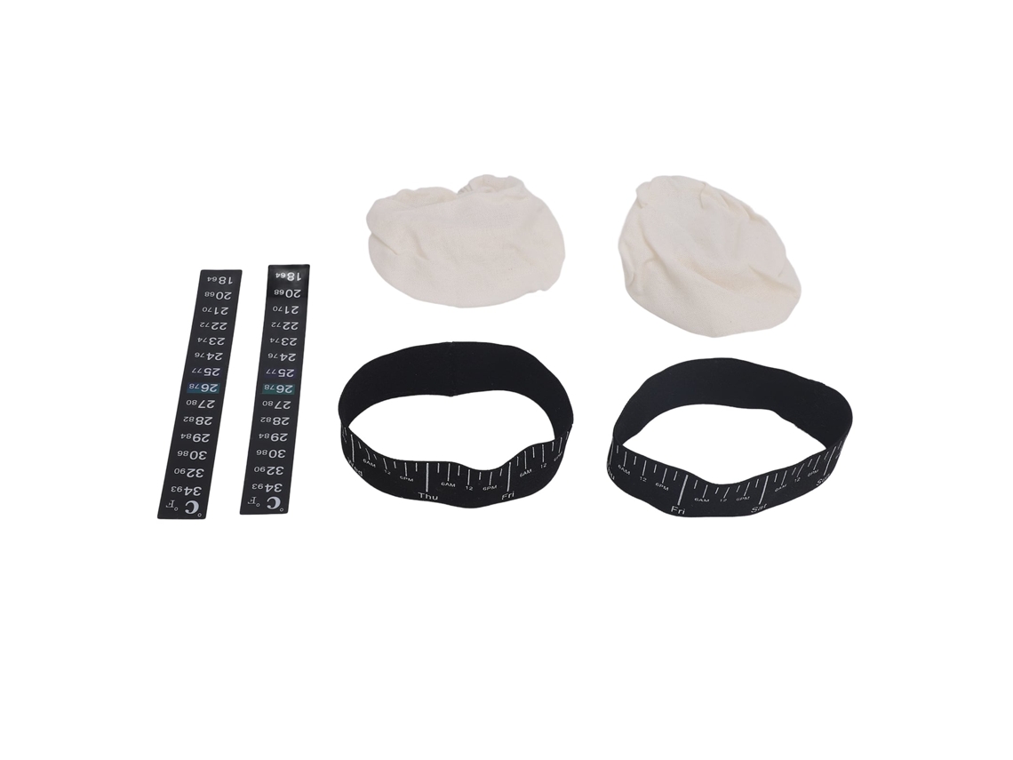 Eyf kit de Pote para Fermento Natural com Tampa de Tecido, Faixa de Alimentação e Tira Termométrica