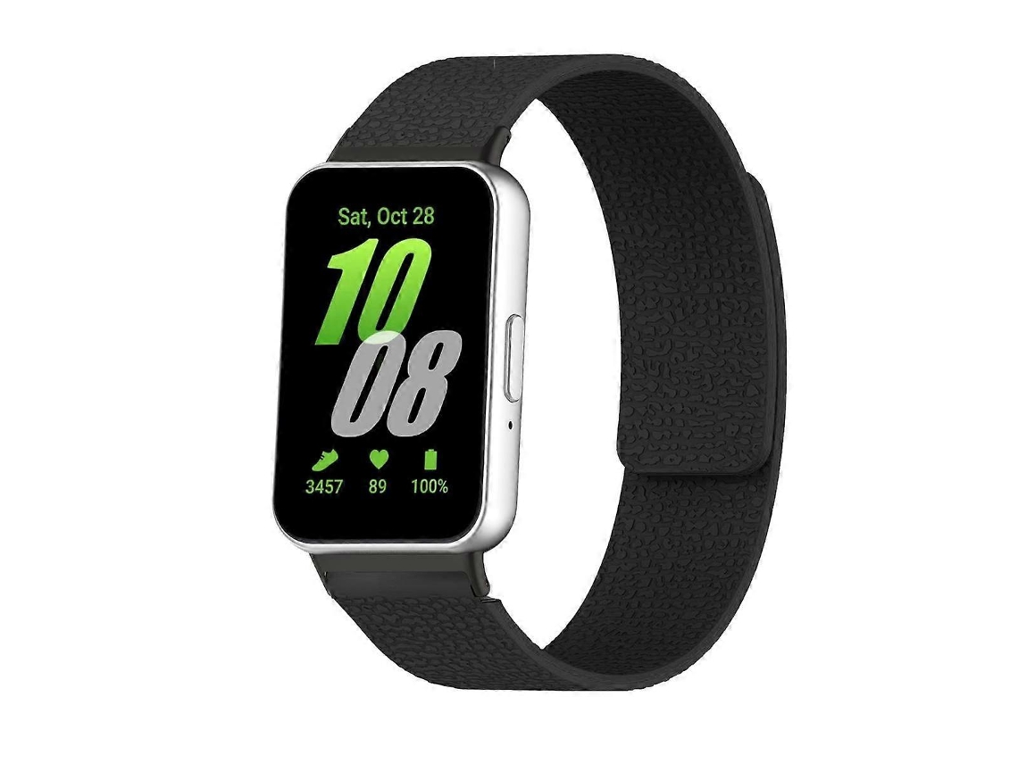Pulseira De Silicone Magnética Macia Com Textura De Lichia Para Samsung Galaxy Fit3