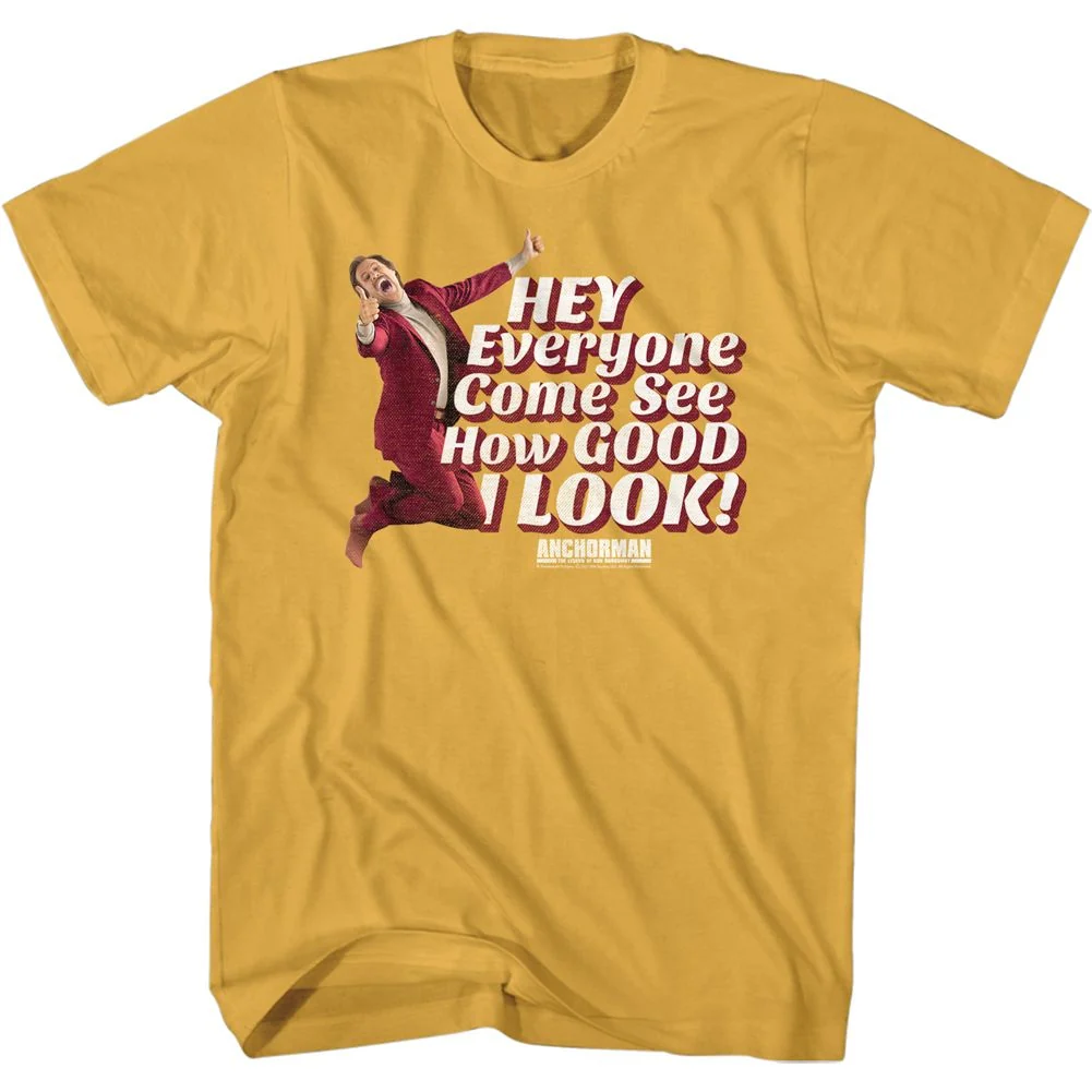 Rockinstone Anchorman Movie Good I Look Ron Solid Ginger Adult T-shirt Size:m