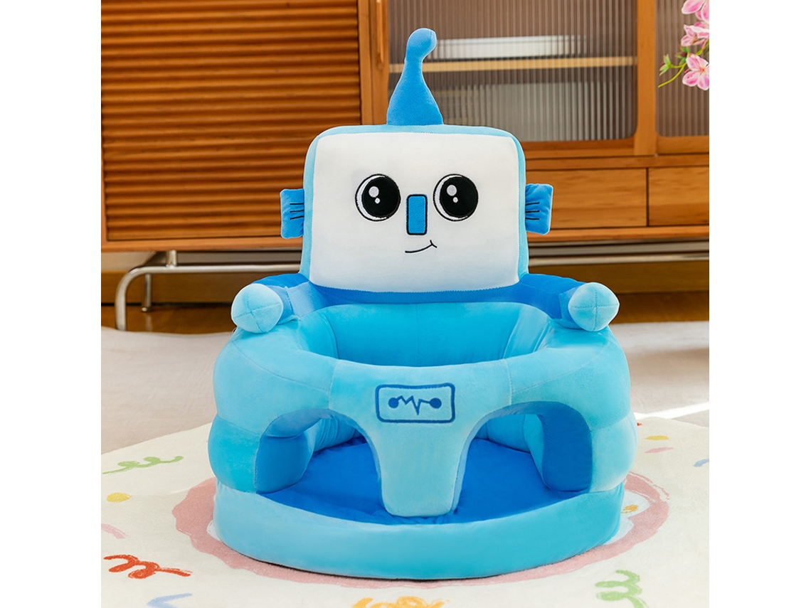 Cadeira De Apoio Para Bebé Eifson Sofá De Peluche Com Design De Robô E Base Antiderrapante - Azul
