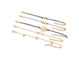 Pulseiras De Mulher Conjunto 5 Peças Acessorios Moda
