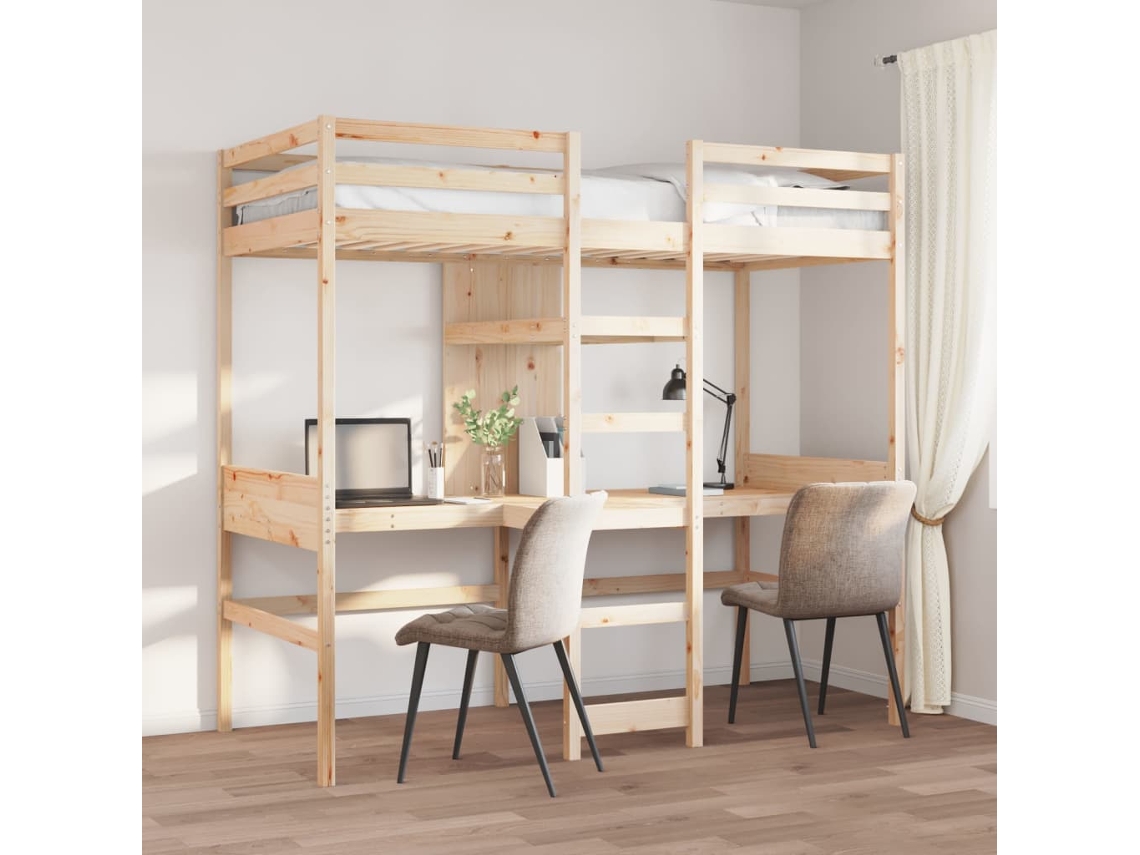 Cama Alta Sem Colchão 90x190 Cm Pinho Maciço