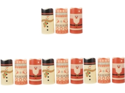 Conjunto de 12 Velas Decorativas de Natal em Led com Designs Festivos, Luz Suave e Sem Reflexos. SFUSHOS