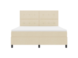 Vidaxl Cama Box Com Fitas Led Com Cabeceira Creme 180 X 200 Cm Tecido