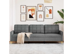 Vidaxl Sofá De 3 Lugares 210 Cm Tecido Cinza-escuro