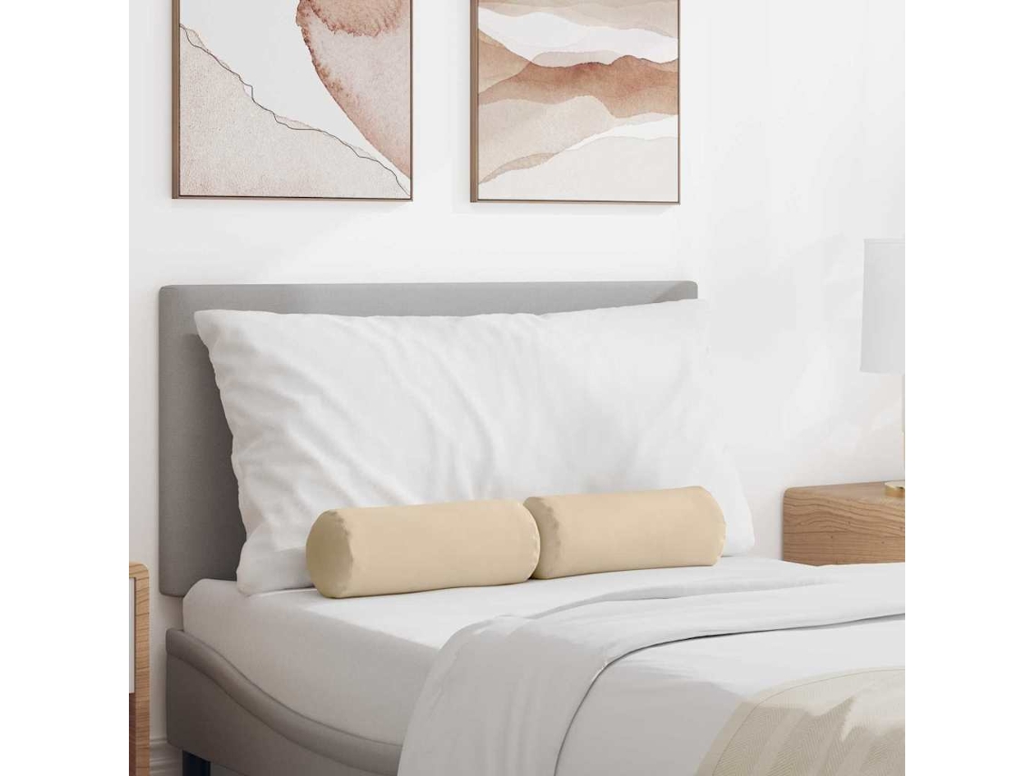 Vidaxl Almofadas De Apoio 2 Pcs Creme Ø 15 X 40 Cm