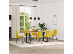 Vidaxl Cadeiras De Jantar 6 Pcs Veludo Amarelo