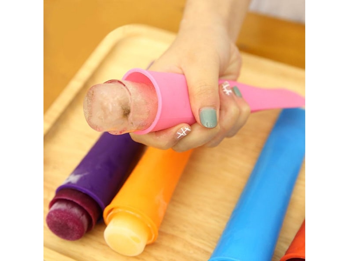 Conjunto De 3 Moldes De Silicone Para Picolé, Multicoloridos