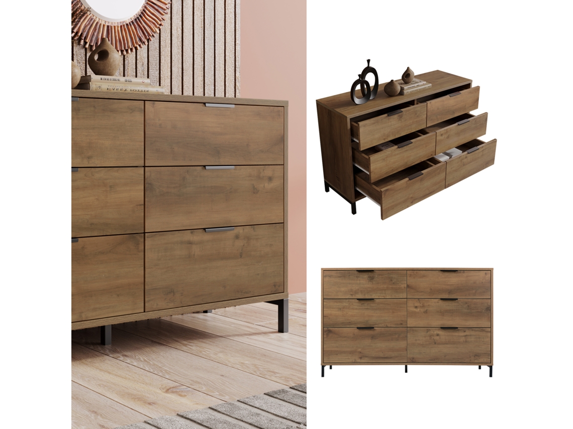 Cómoda/roupeiro Com Seis Gavetas, Ideal Para Quartos E Salas De Estar, Bem Como Aparadores/armários Altos.