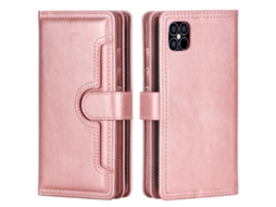 Suporte Casa Pega Inch Para Iphone 13 Pele Sintética Com Porta-cartões Rosa