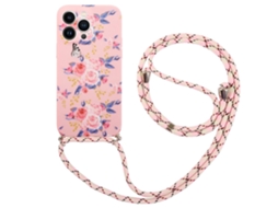 Correia Casa Padrão Flores Imd Queda Inch Para Iphone 13 Pro Max Pele Sintética Multicor