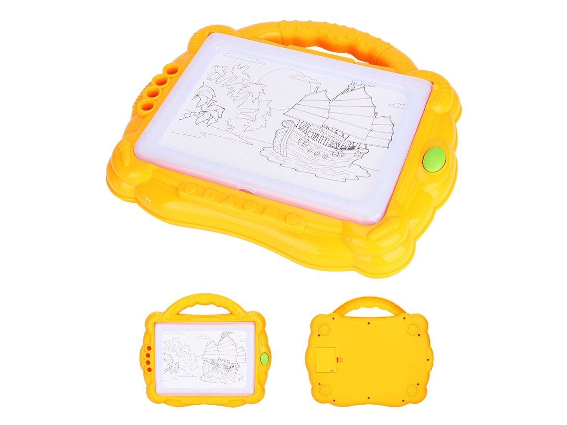 Primerox placa de Desenho Elétrica com Iluminação Portátil para Crianças Brinquedo Presente Amarelo