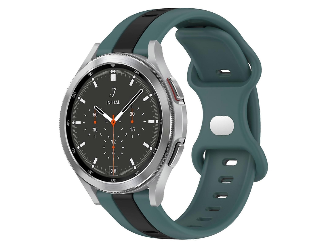 Pulseira De Silicone Bicolor Com Fecho Borboleta De 20 Mm Para Samsung Galaxy Watch 4 Classic.