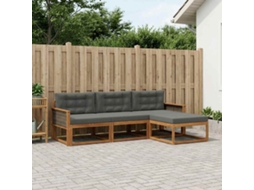Vidaxl Conjunto De Sofás Para Exterior 4 Pcs Natural E Antracite