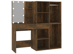 Led Dressing Table With Cabinets, Led Dressing Tables With Cabinets Vidaxl Marrom Madeira Processada (n/a)
