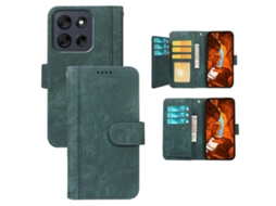 Capa De Couro Tkdaddy Para Motorola Moto G56 5g Com Padrão De Linha E 9 Compartimentos Para Cartões, Verde