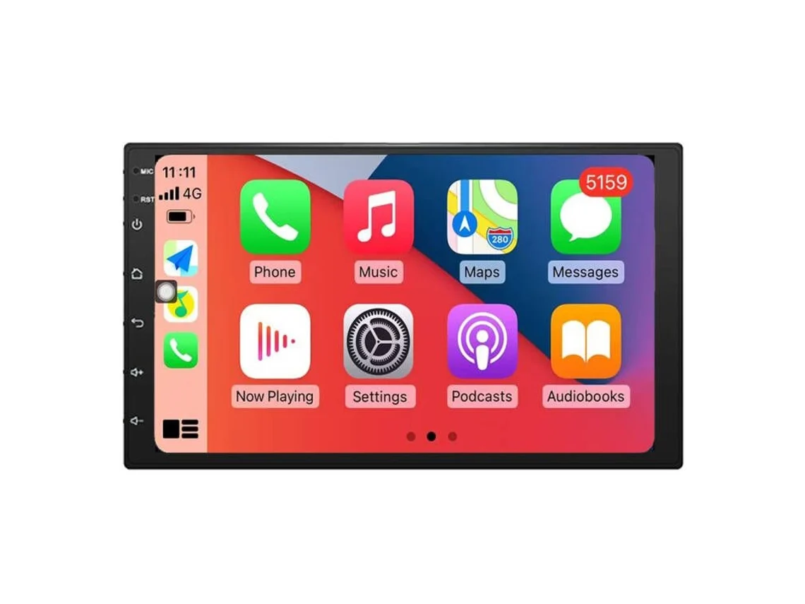 Autorrádio Bluetooth Multimédia 2Din 7'' Stéréo Radio Navegação GPS WiFi CarPlay Android Auto Ecrã tátil / Universal