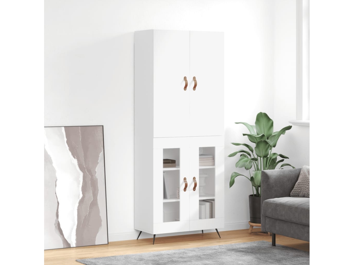 Vidaxl Armário Alto 69,5x34x180 Cm Derivados De Madeira Branco