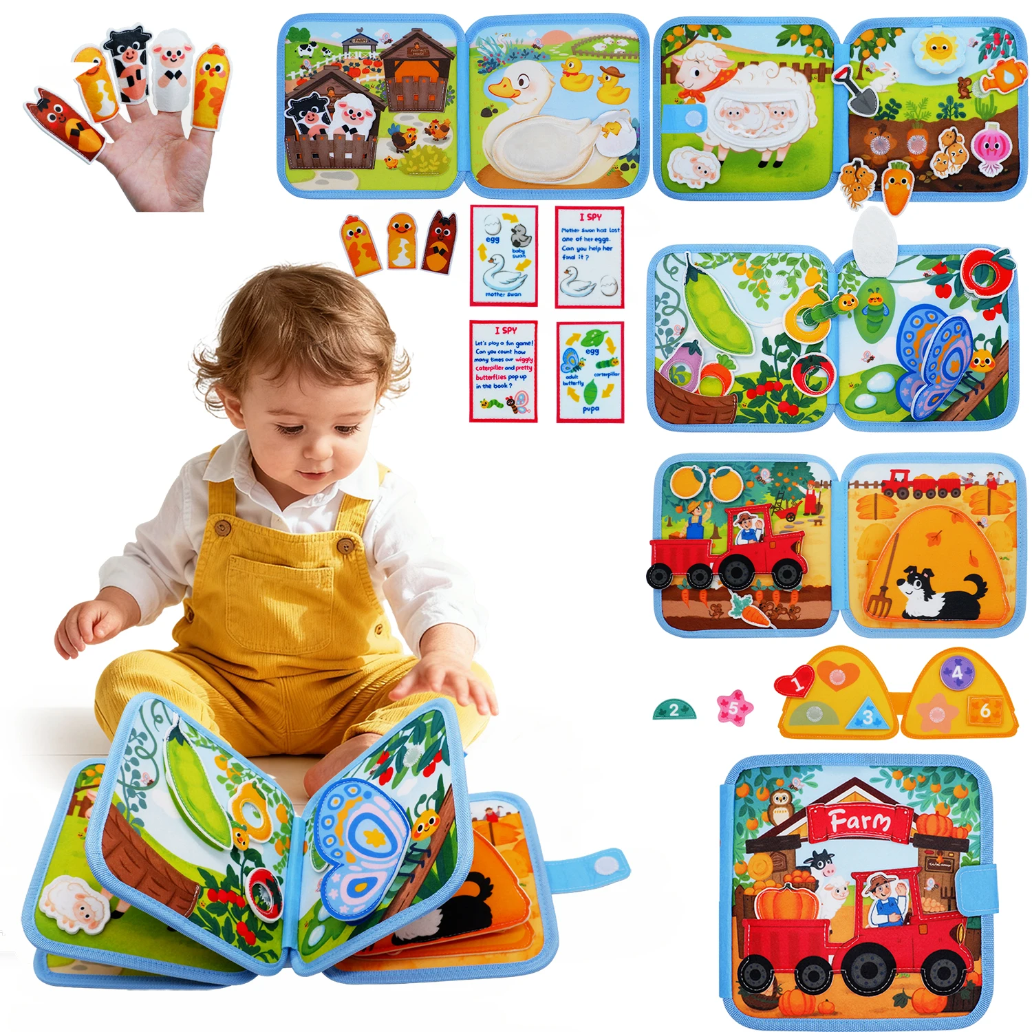 (farm) Montessori Kids Busy Board, Atividades De Aprendizagem Pré-escolar, Exercício De Habilidades Motoras Finas