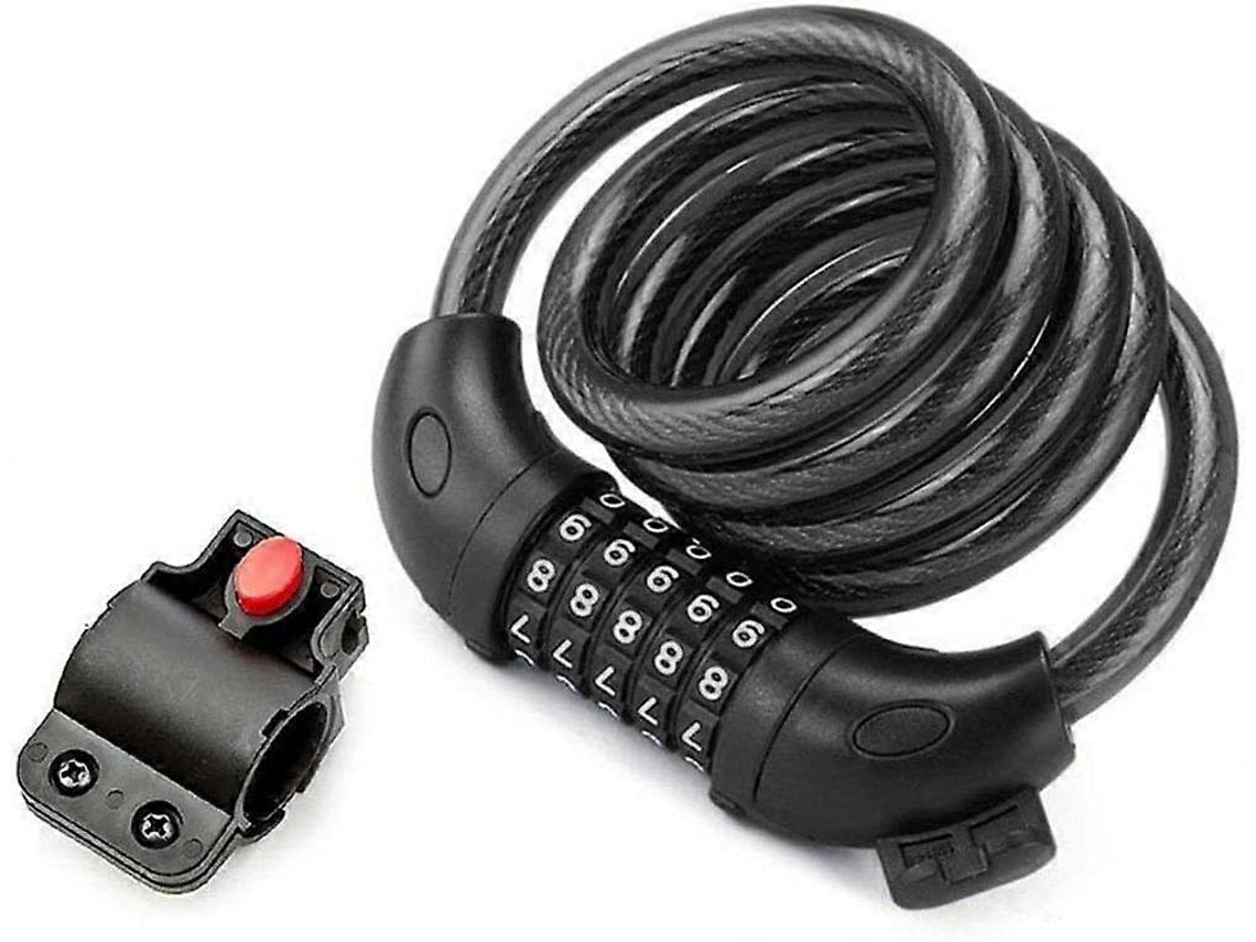 Cadeado de bicicleta com cabo espiral, Cadeado de bicicleta com cabo, Cadeado de bicicleta longo de 120 cm x 12 mm Slowmoose