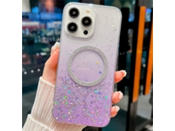 Capa Transparente Enilsa Para Iphone 14-plus Com Glitter Magnético Em Cores Vibrantes, Capa De Tpu Macia, Pr, Para