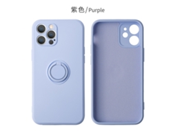 Capa Para Iphone 17 Pro Max Roxa Em Silicone Líquido Com Suporte Em Anel E Proteção Contra Quedas.
