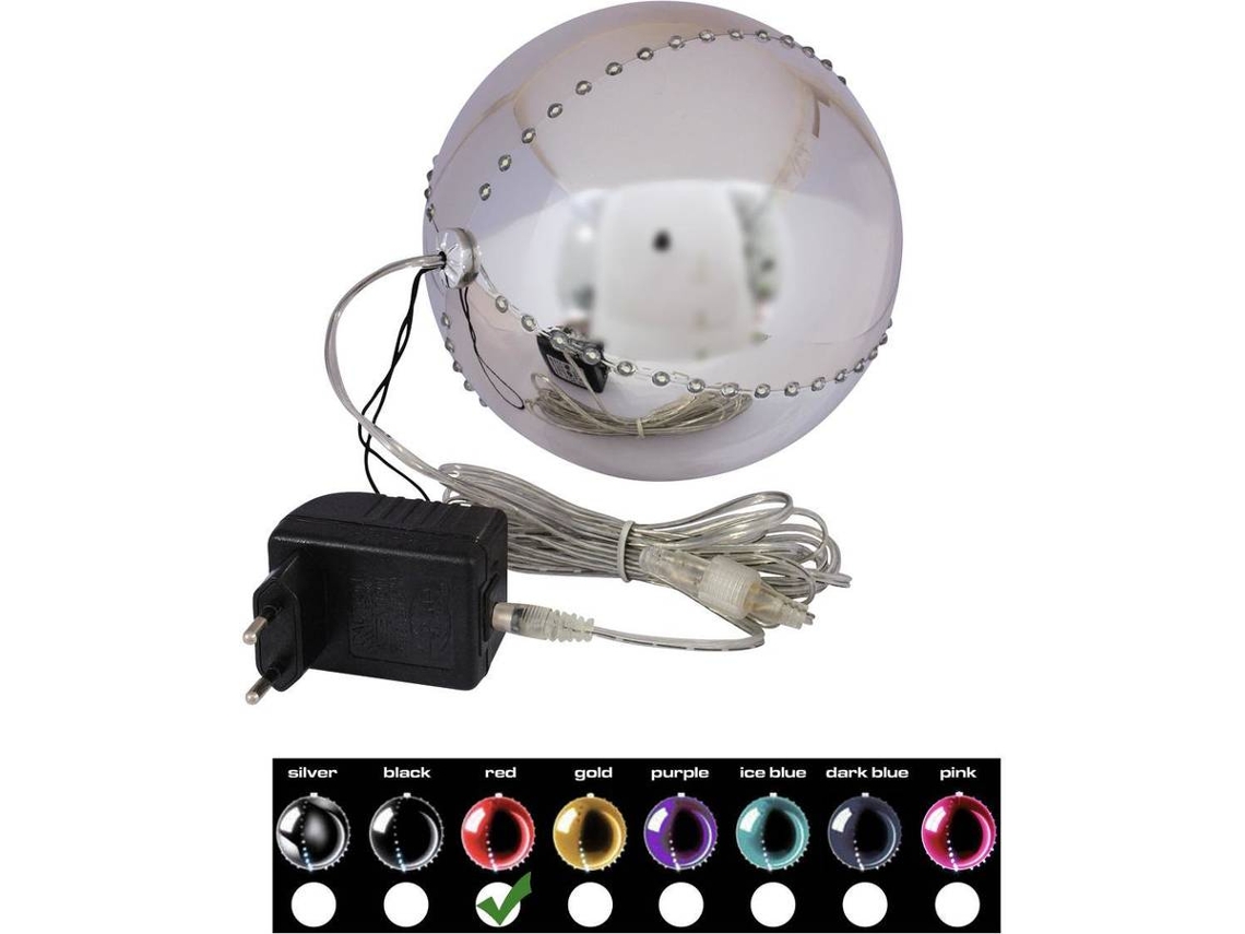 Bola de Neve EUROPALMS LED (Vermelho - 15 cm)