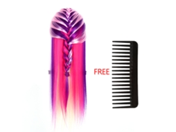 2026 cabeça de Manequim para Treinamento de Cabeleireiro com Cabelo Colorido 26 Polegadas Rosa e Multicolor
