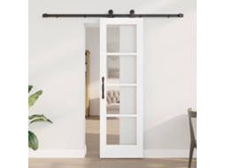 Vidaxl Porta Deslizante Orkdal 61 X 198,5 Cm Branco E Preto