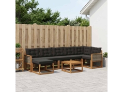 Vidaxl Conjunto De Sofás Para Exterior 8 Pcs Natural E Preto