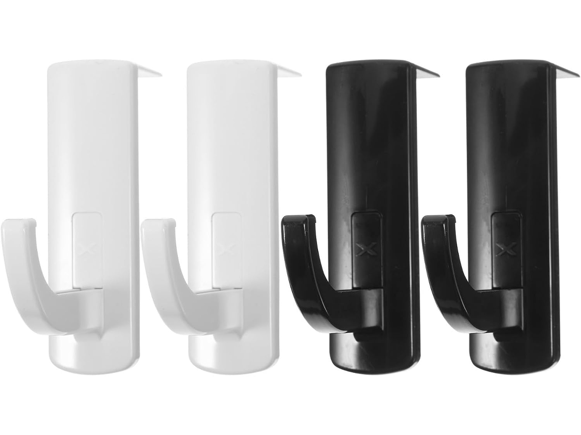 Suporte Crochets Légers Para Casque Audio Autocollant En Plastique Noir, Lote De 4 Para Suspendre Des Casques