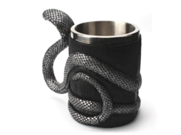 Caneca De Cerveja Aço Inoxidável 600ml Com Alça Em Resina 3d Formato Cobra. Aquaforge