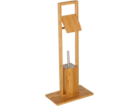 Porta-Rolos  Com Piaçaba  Nórdico Castanho De Bambú (21x36x82 cm)