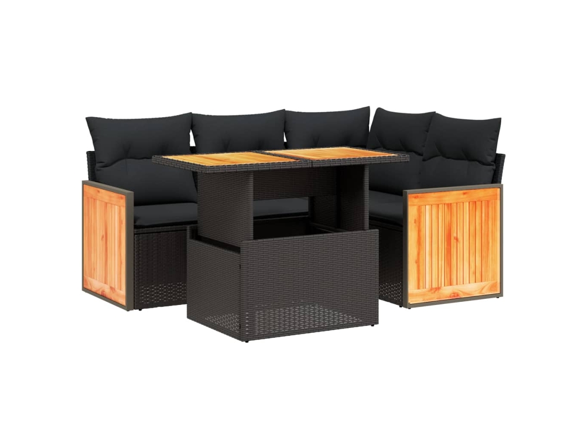 Garden Sofa Set, Garden Sofa Sets Vidaxl Preto Rattan / Vime (n/a)