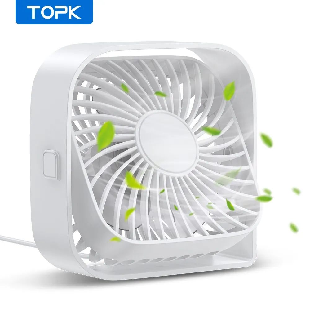 (branco) Mini Ventilador Portátil Silencioso De Três Velocidades, Ventilador De Mesa Usb